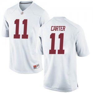 Men's Alabama Crimson Tide #11 Scooby Carter White Replica NCAA College Football Jersey 2403TMJM6